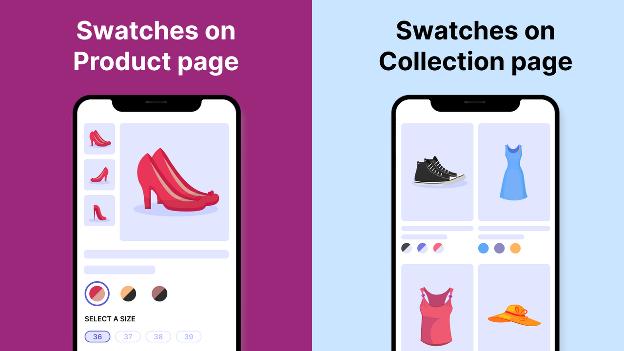 Shopify color swatch & product image swatch