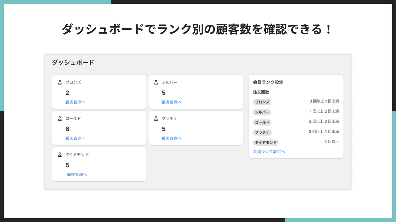 ダッシュボードでタグの付いている顧客数を確認できる！