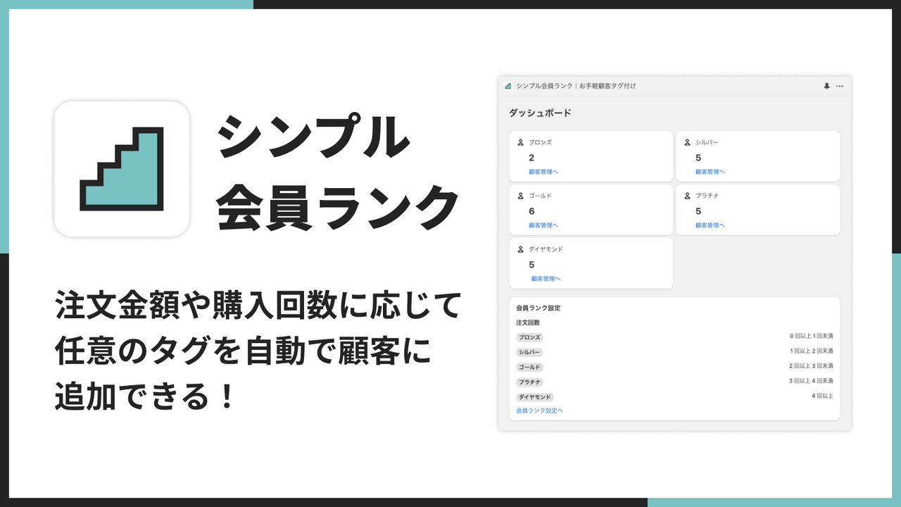 シンプル会員ランク｜お手軽顧客タグ付け Screenshot