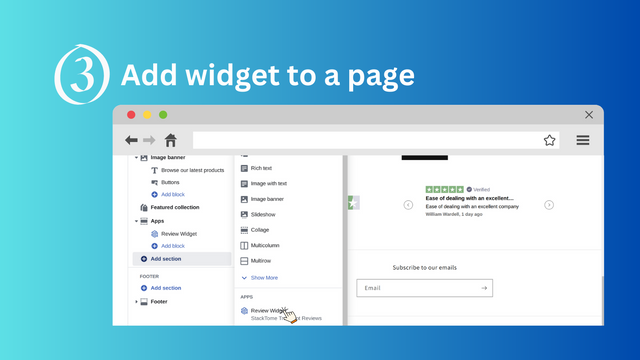 Add the widget to a page