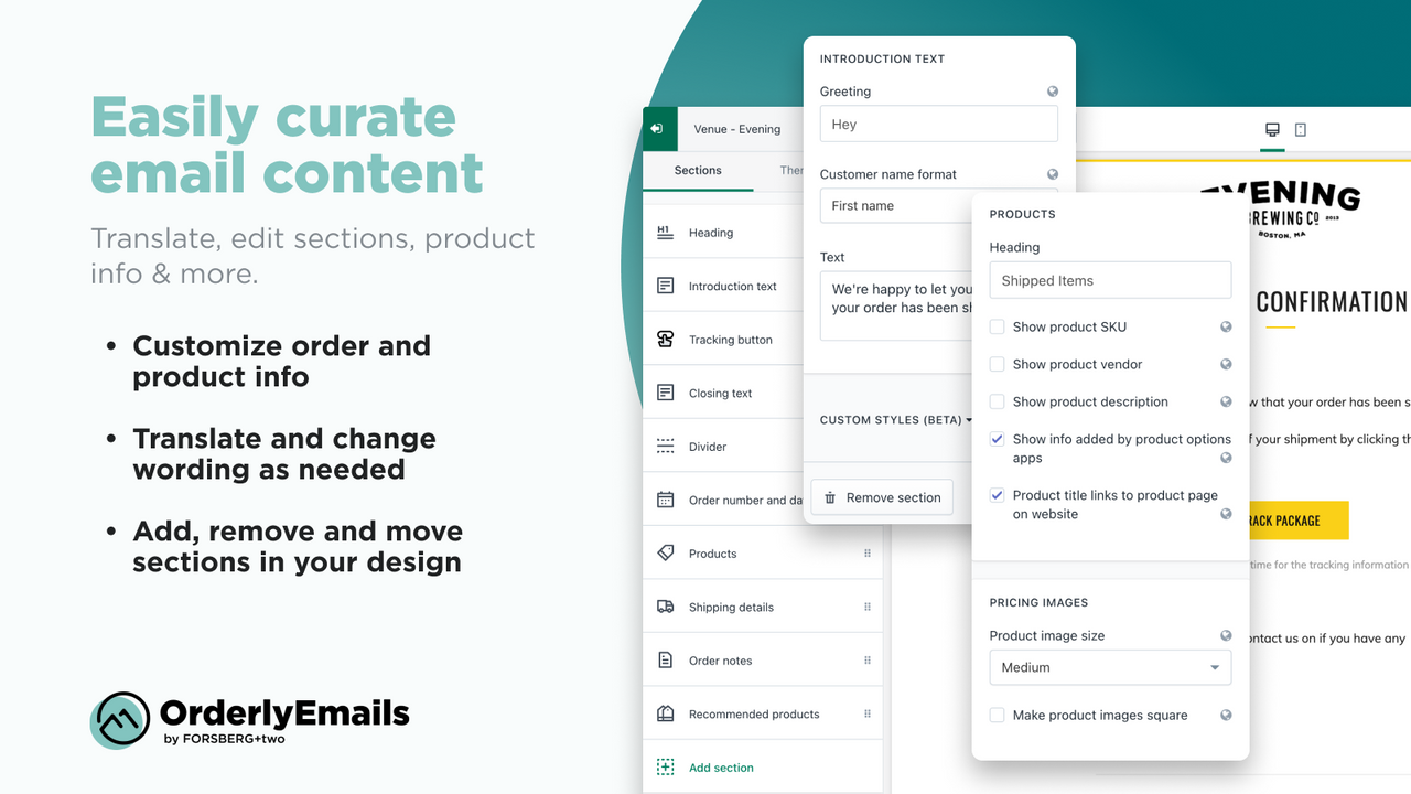 OrderlyEmails: Easily customize your email content