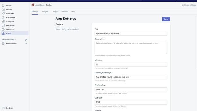 Admin panel matches the Shopify backend look and feel