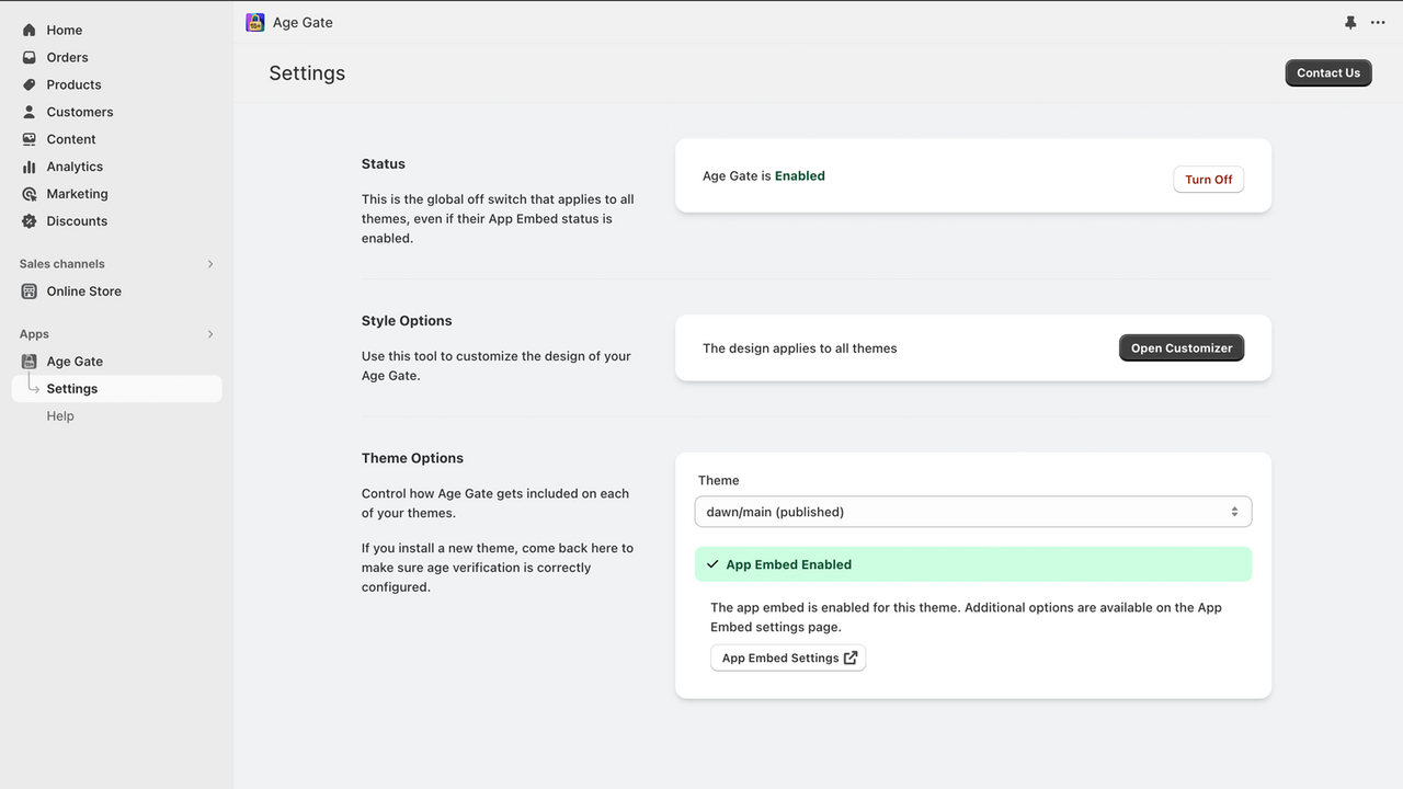 Totalmente integrado ao painel administrativo do Shopify