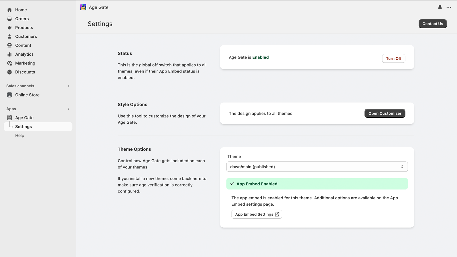 Totalmente integrado ao painel administrativo do Shopify