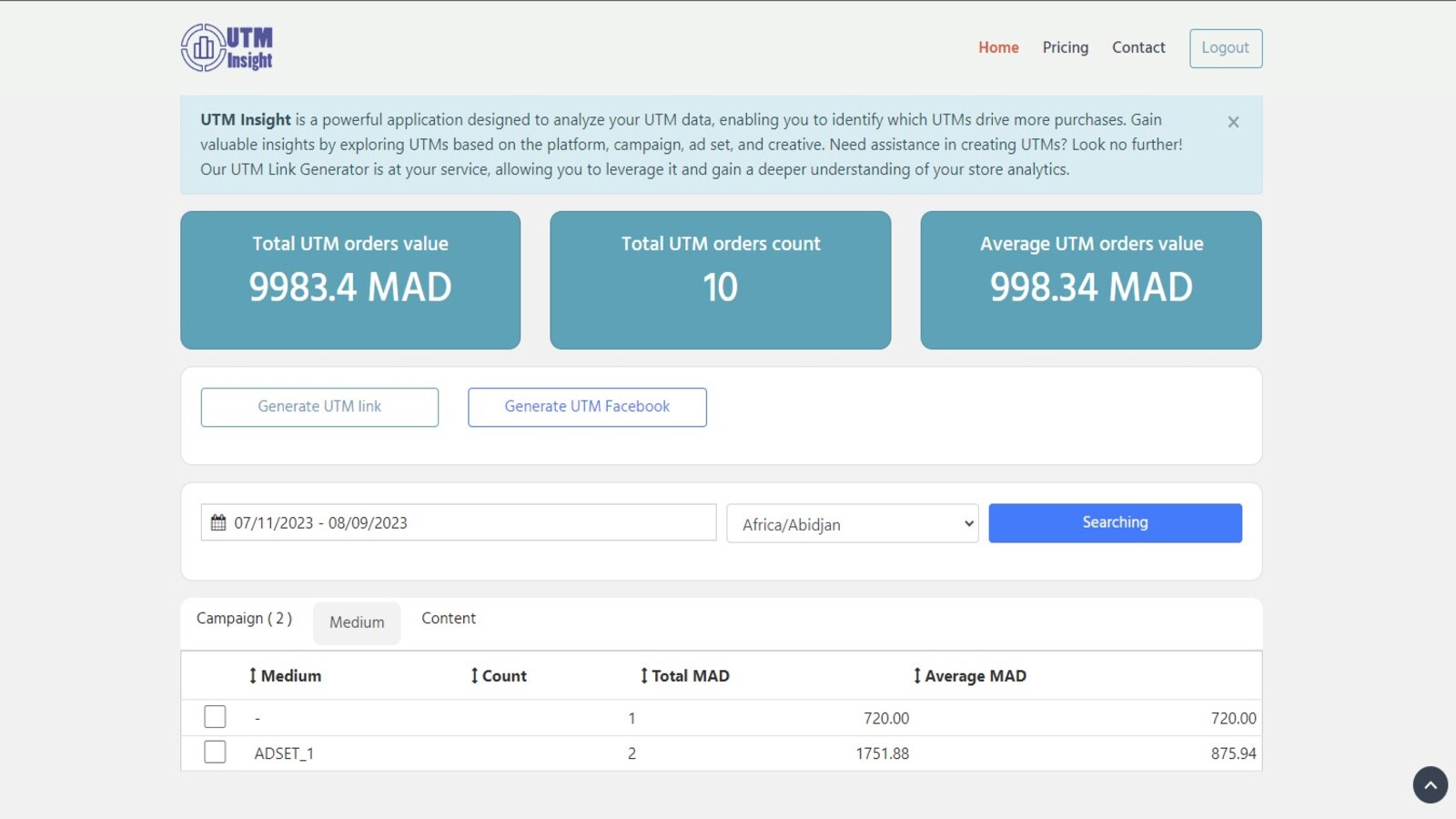 UTM voor ios ordertracking