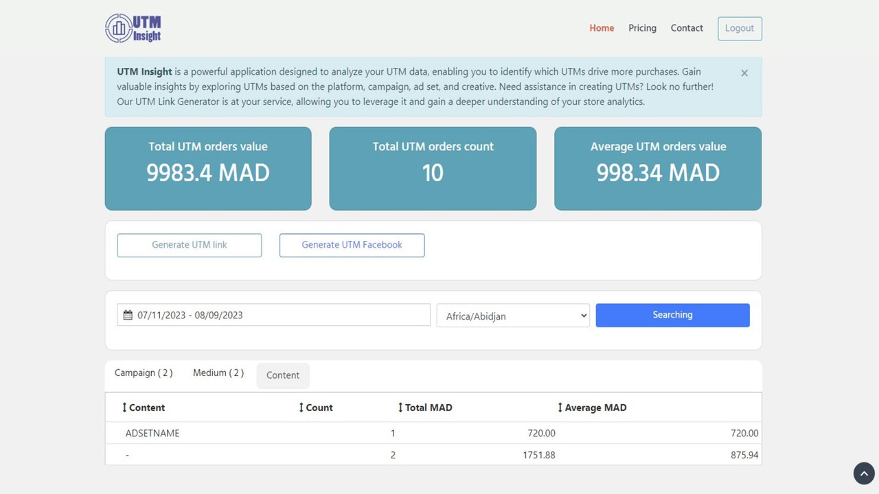 UTM voor ios ordertracking