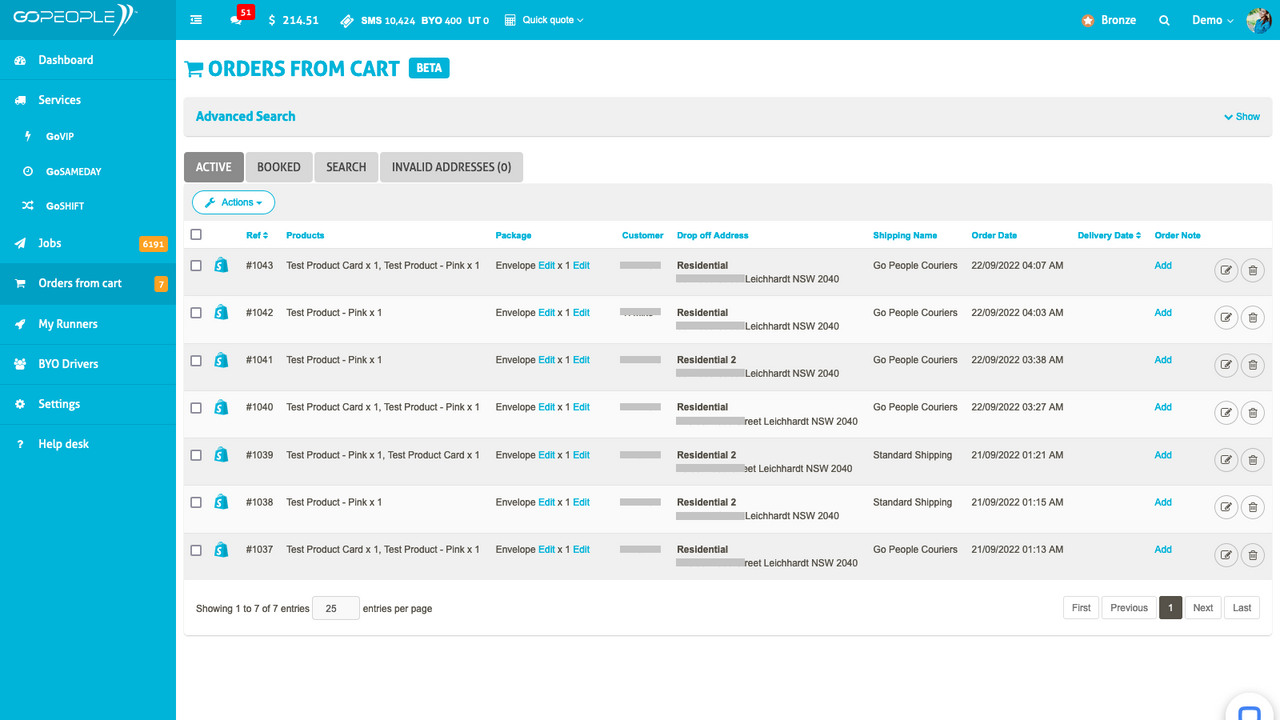 Manage orders