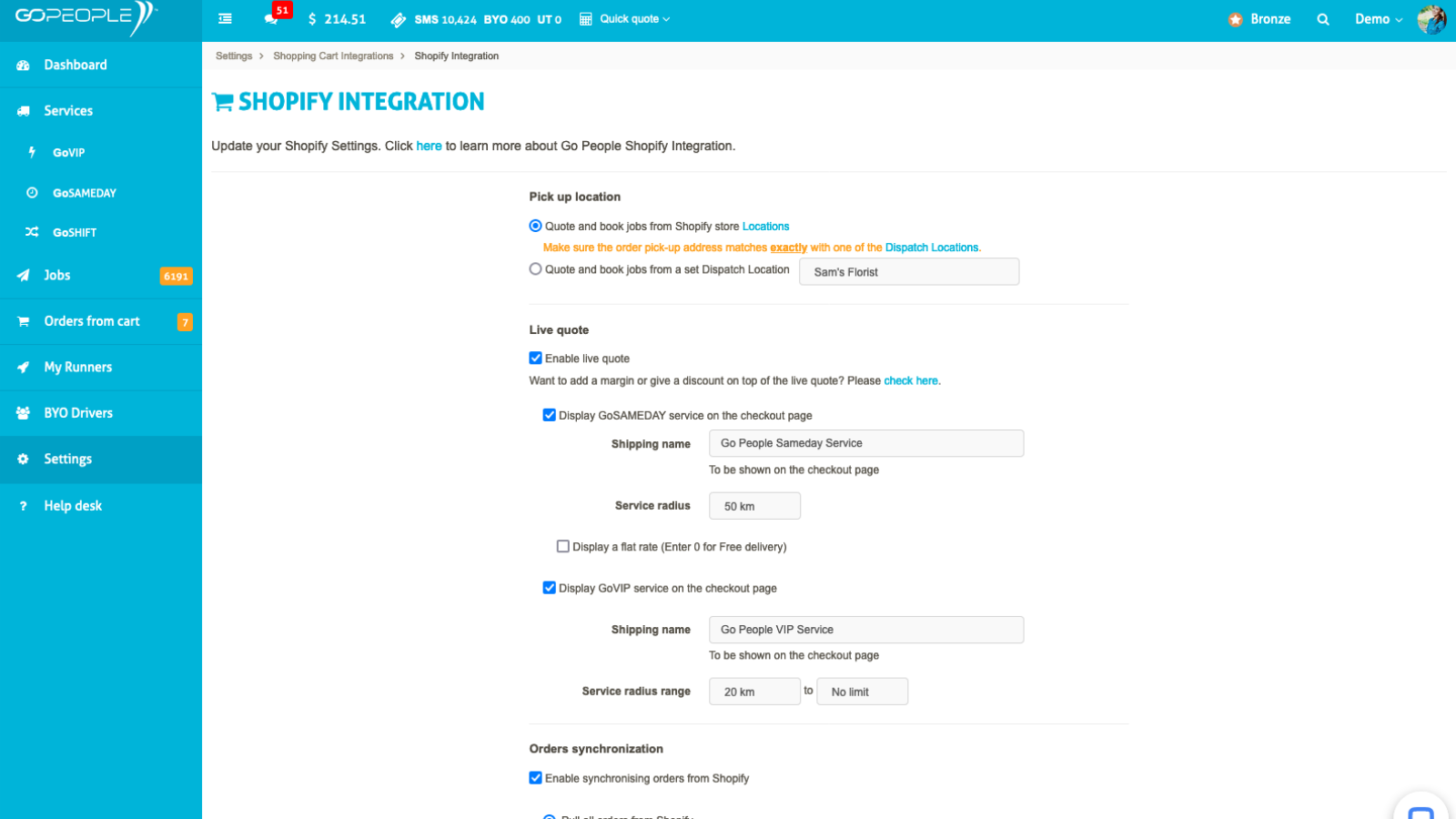 Opdater indstillinger