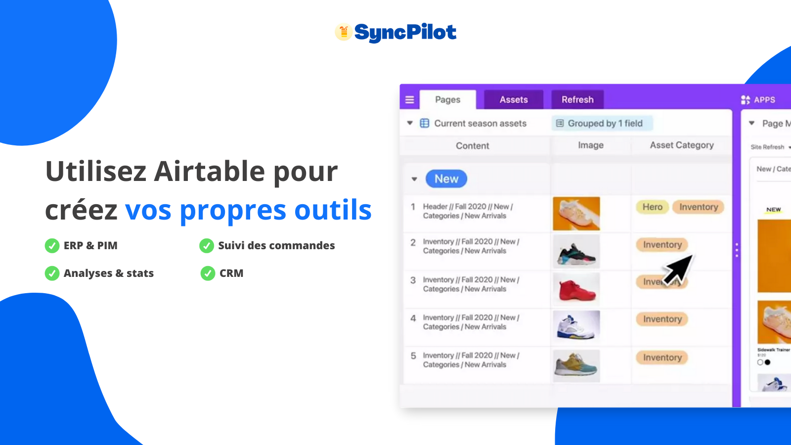 ERP, PIM, suivi de commandes depuis Airtable pour Shopify