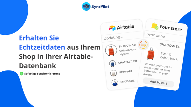 Instante Synchronisation von Shopify nach Airtable