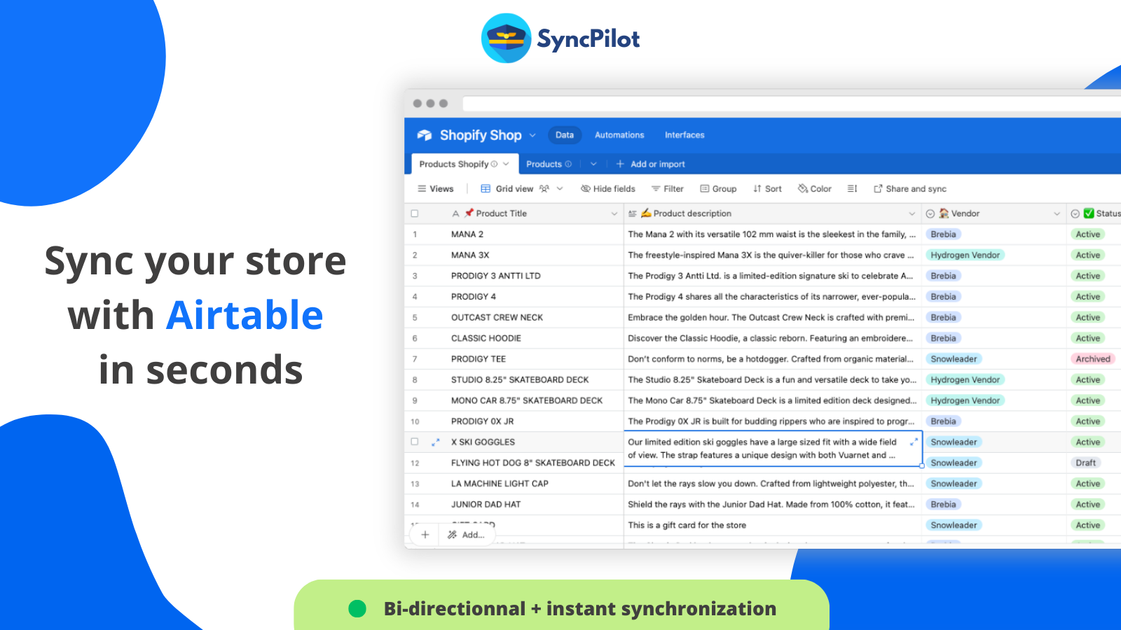 Synchronisieren Sie Ihren Shopify-Shop mit Airtable