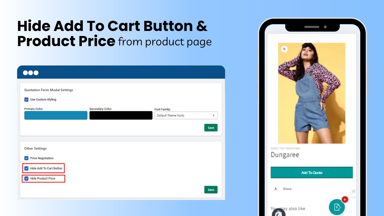 Hide add to cart button & price from product page