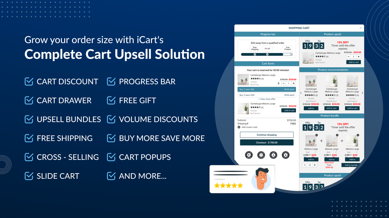 iCart Cart Drawer Cart Upsell Screenshot