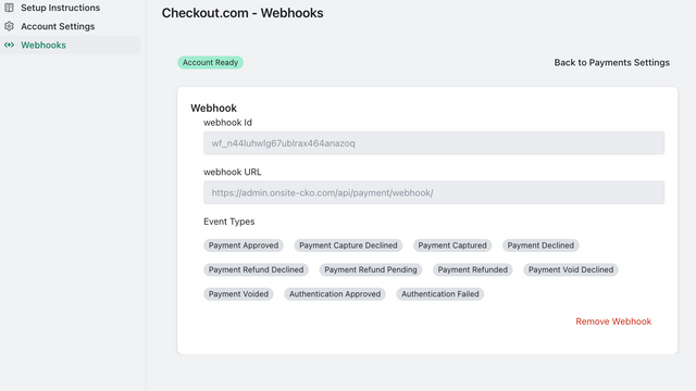 Configuração de webhooks