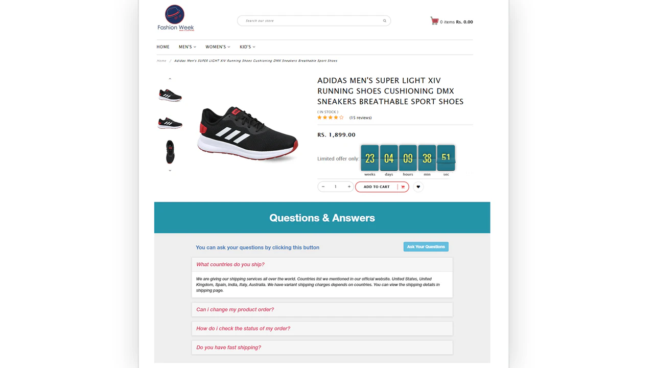 Questions & Answers in Product Detail Page