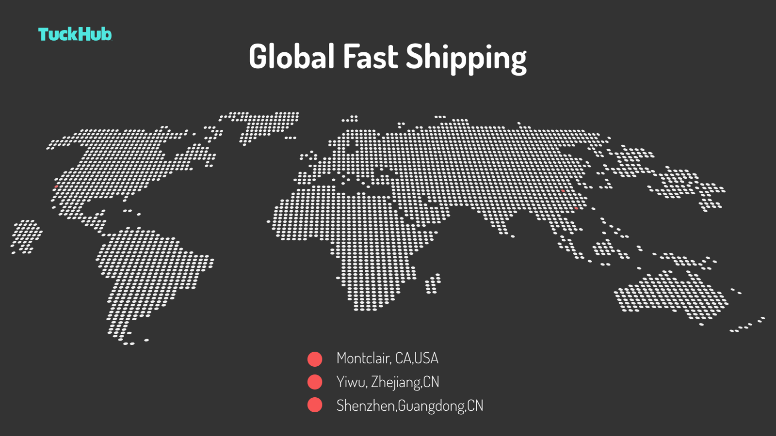 3 warehouses in US and CN, Faster fulfillment times