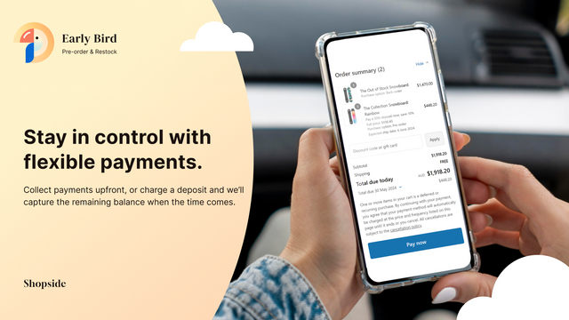 Stay in control with flexible payments.