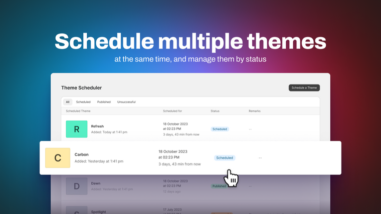 Theme Scheduler ‑ Valet Screenshot