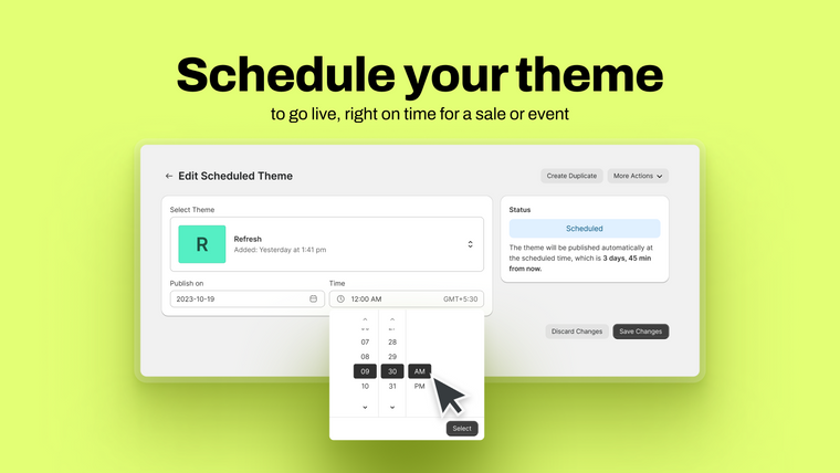 Theme Scheduler ‑ Valet Screenshot