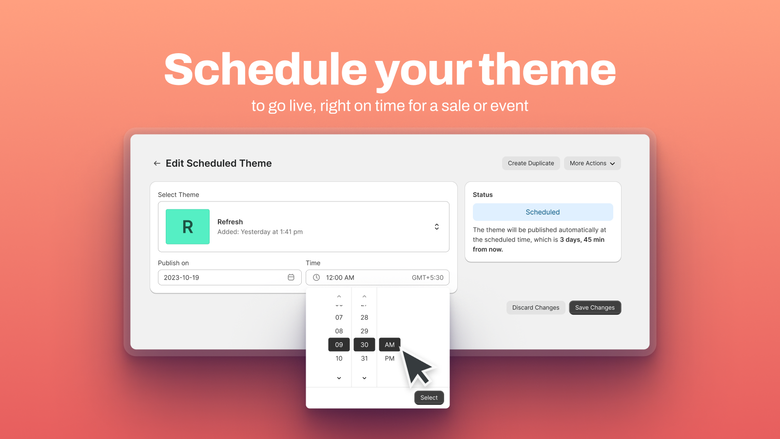 Theme Scheduler: Planen Sie Theme und Verkauf zur richtigen Zeit