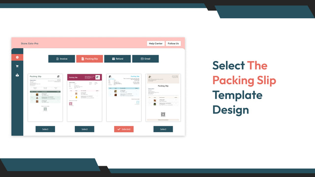 Sélectionnez le design du modèle de bordereau d'emballage