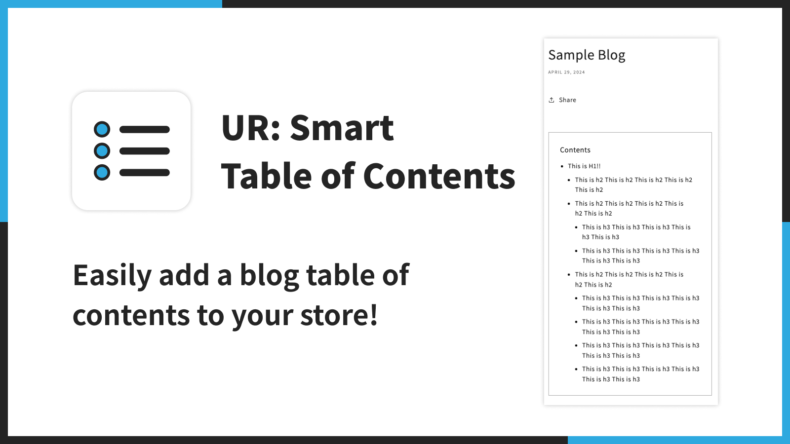 UR: Smart Table of Contents