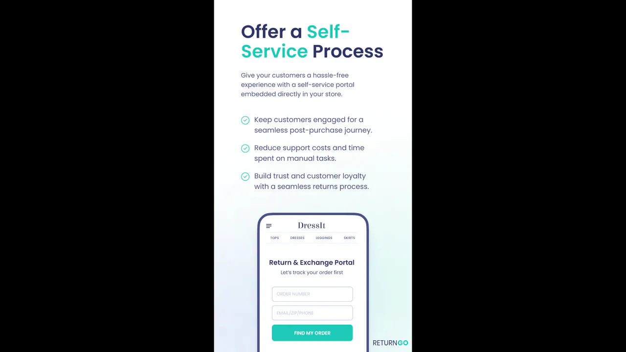 Self-service returns and exchange portal