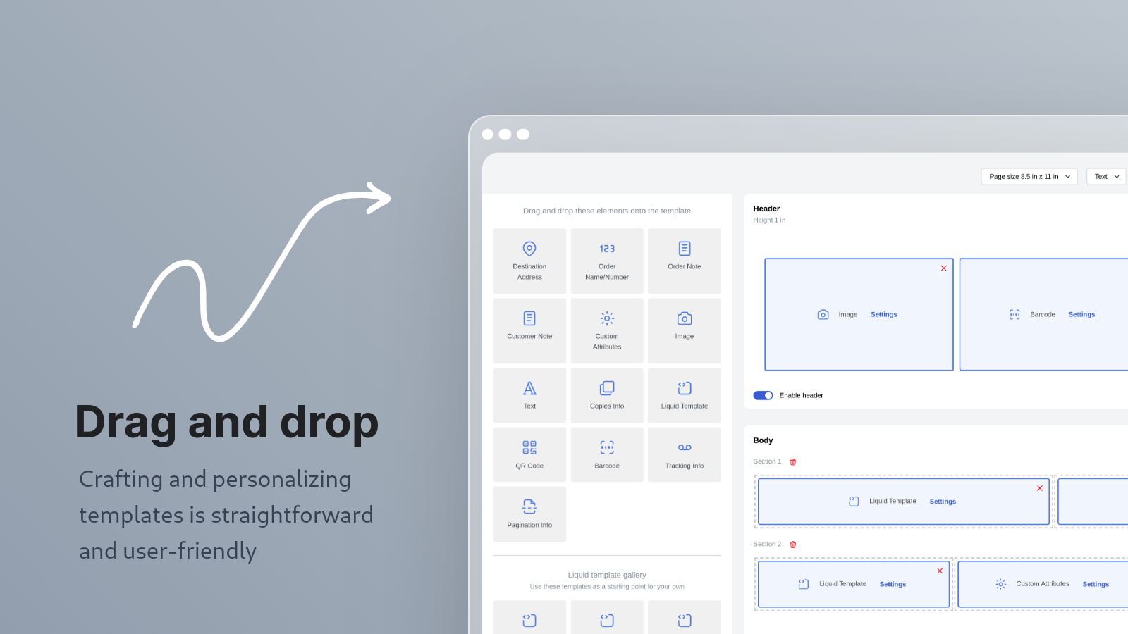 Drag and drop blocks of data