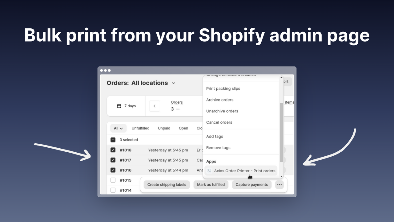 Bulk print from your Shopify admin page