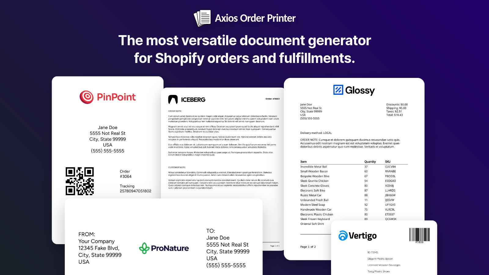 The most versatile document generator for your orders