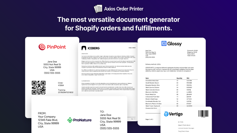 Axios Order Printer Screenshot