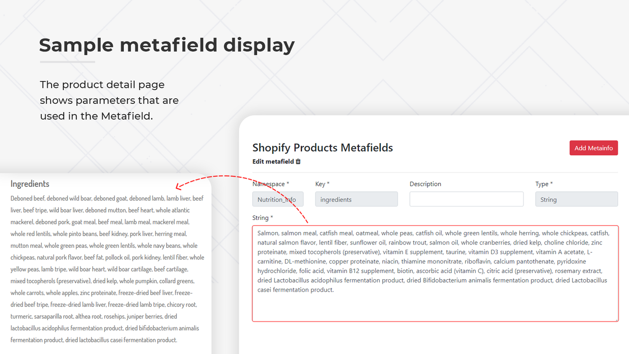 sample metafield display