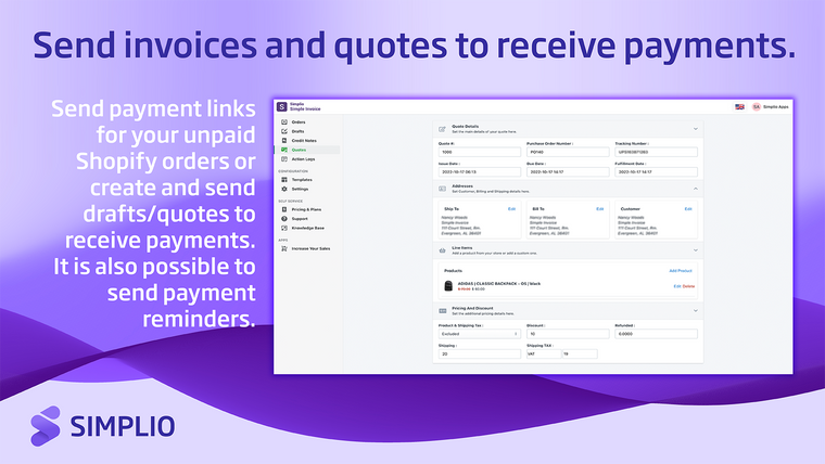 Simple Invoice ‑ Order Printer Screenshot