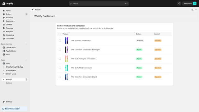 Painel de Administração do Waitify