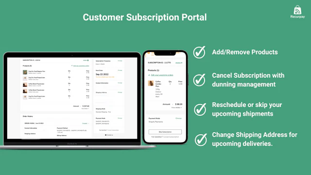 Aplicación de suscripciones: Portal del cliente autogestionado