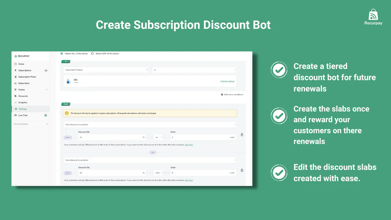 Aplicación de suscripciones: Configuración del Bot de Recurpay para pagos recurrentes