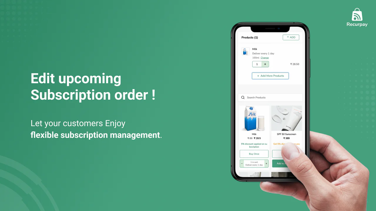 Subscriptions App: Edit recurring payments