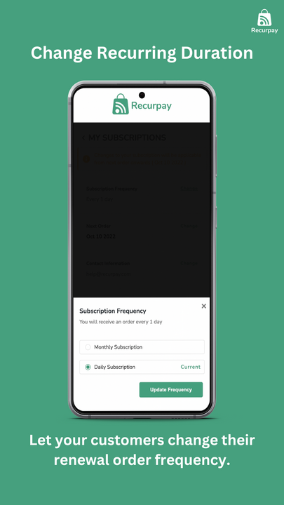 Abonnementen App: Klantaccount Recurpay terugkerende betalingen