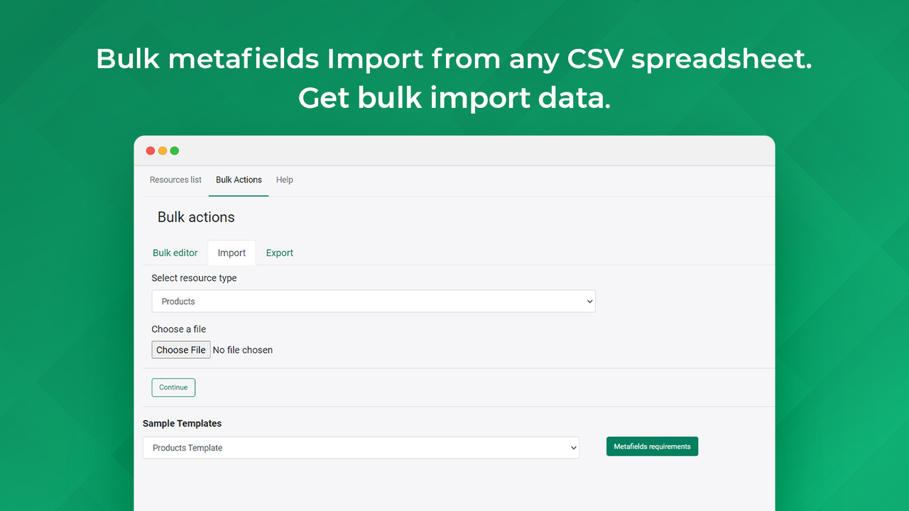 Importation via CSV