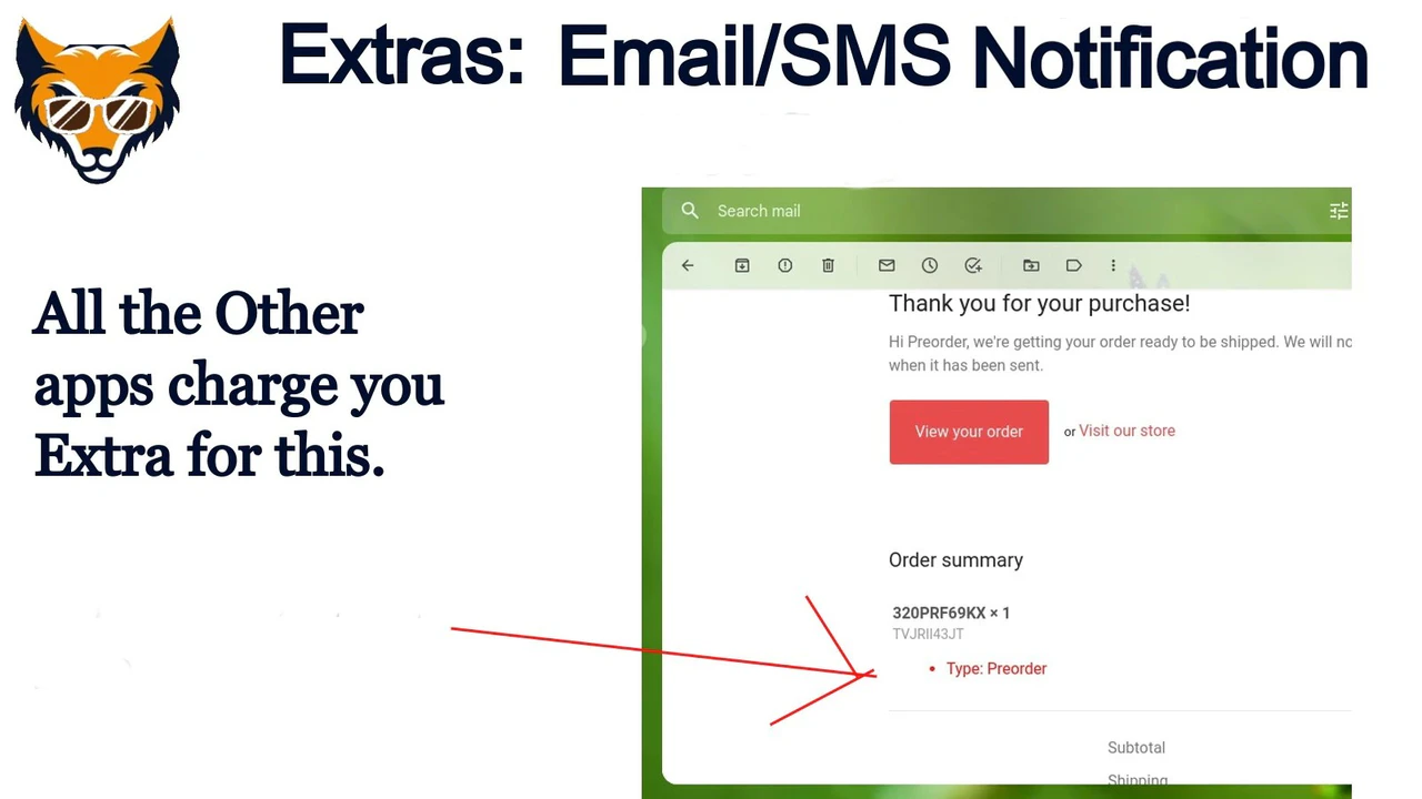 Notifications par email et sms gratuites