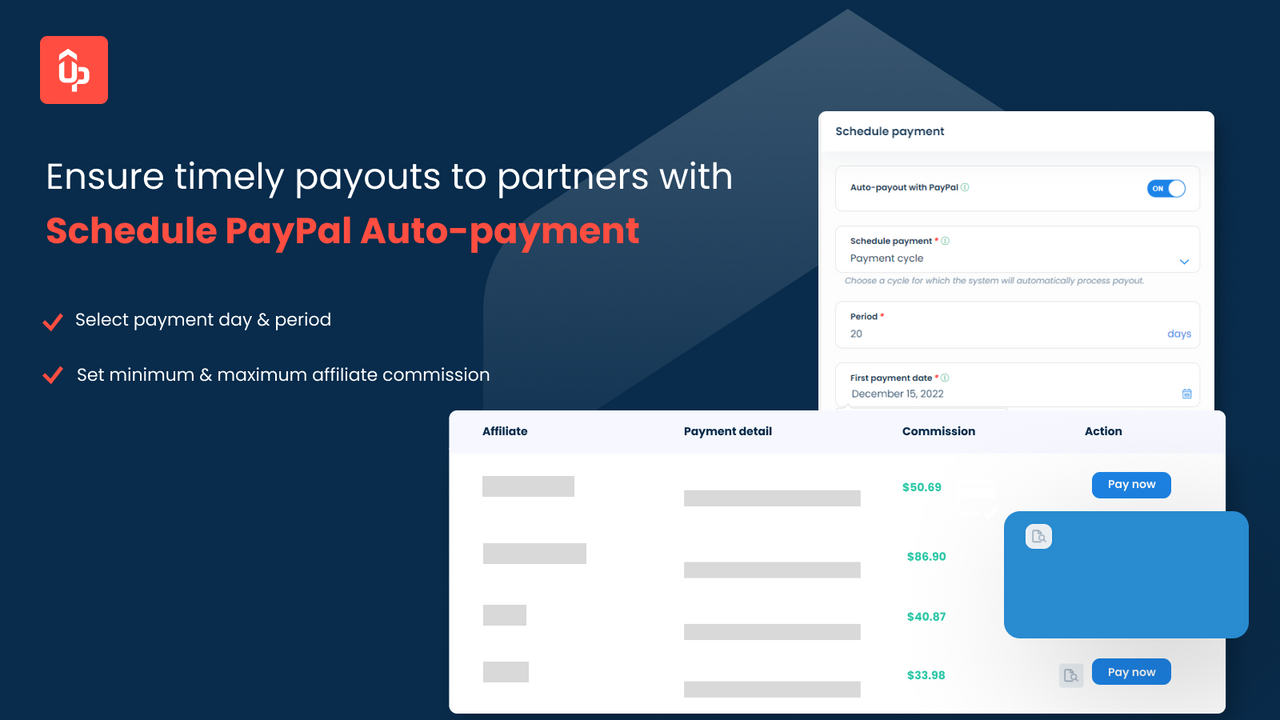 通过 PayPal 自动支付推荐费用