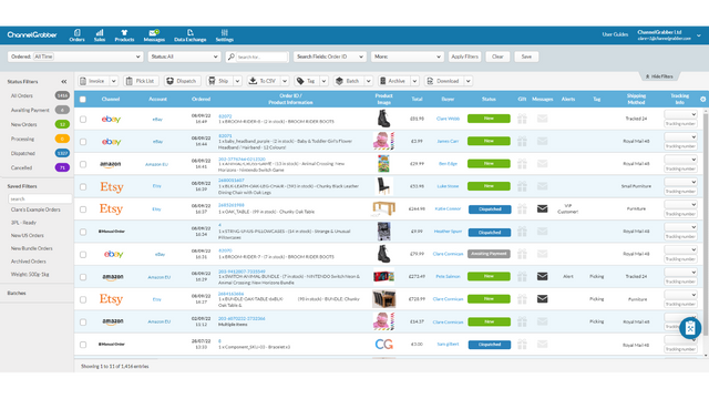 ChannelGrabber Order Management Page