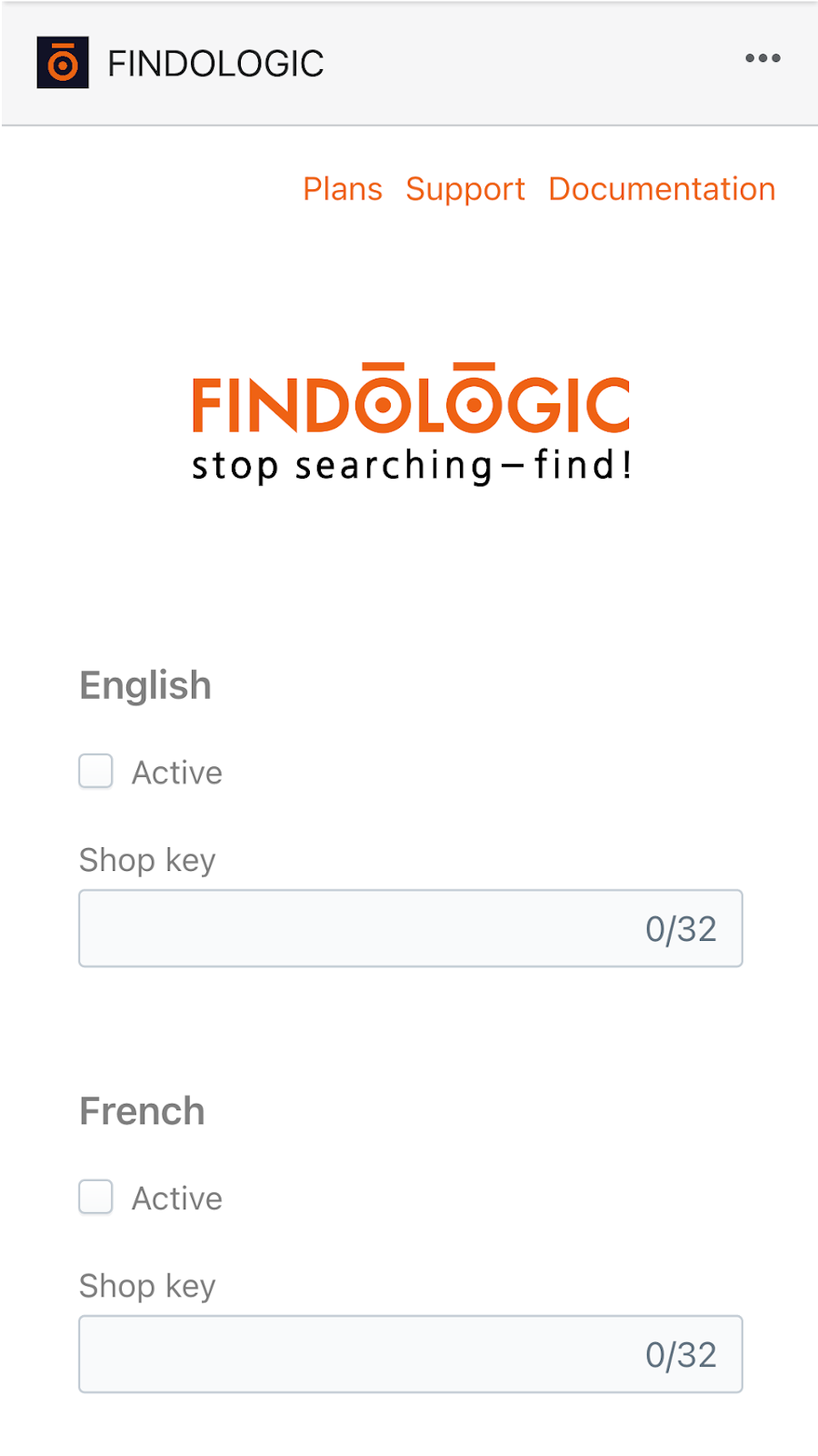 Findologic App User Interface mobile