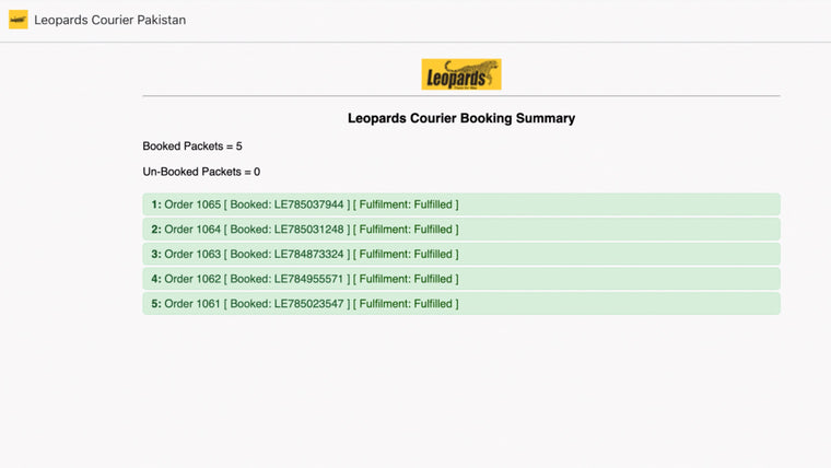 Leopards Courier ‑ Pakistan Screenshot