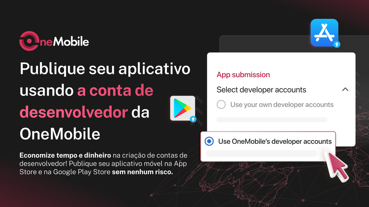 Publique a aplicação com a Conta de Programador da OneMobile