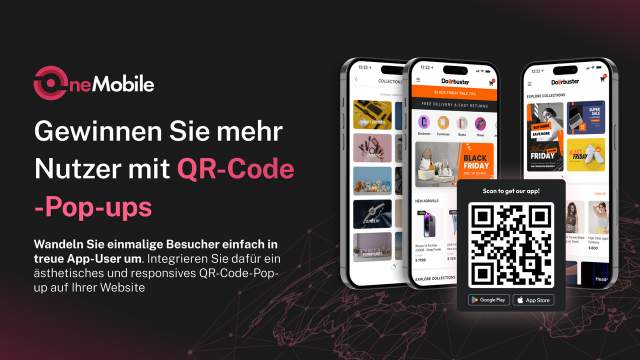 Pop-up-Fenster für den Download einer mobilen Anwendung