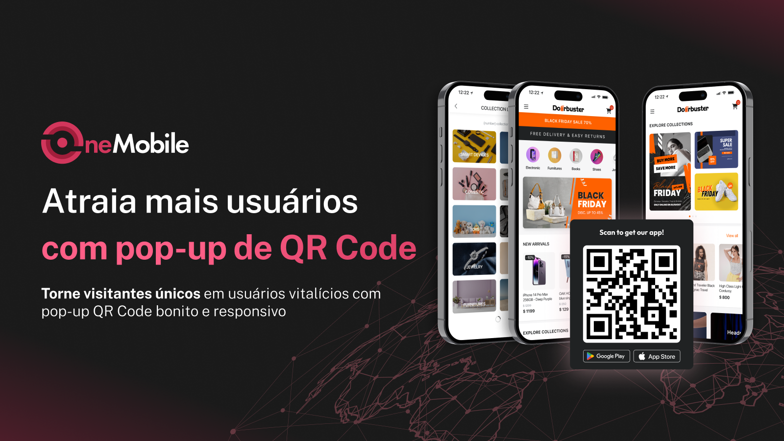 pop-up de descarregamento de aplicações móveis