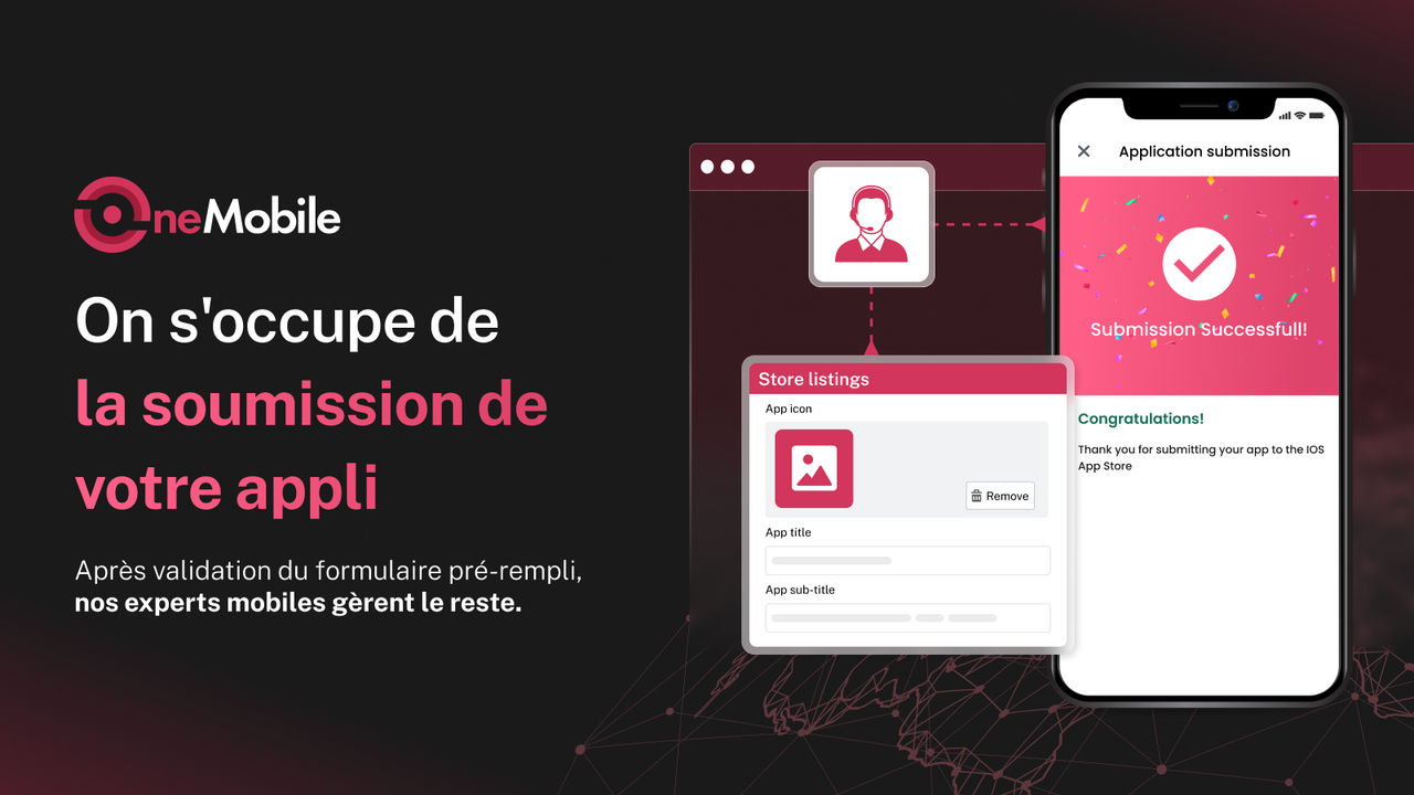 processus de soumission d'une app de soutien