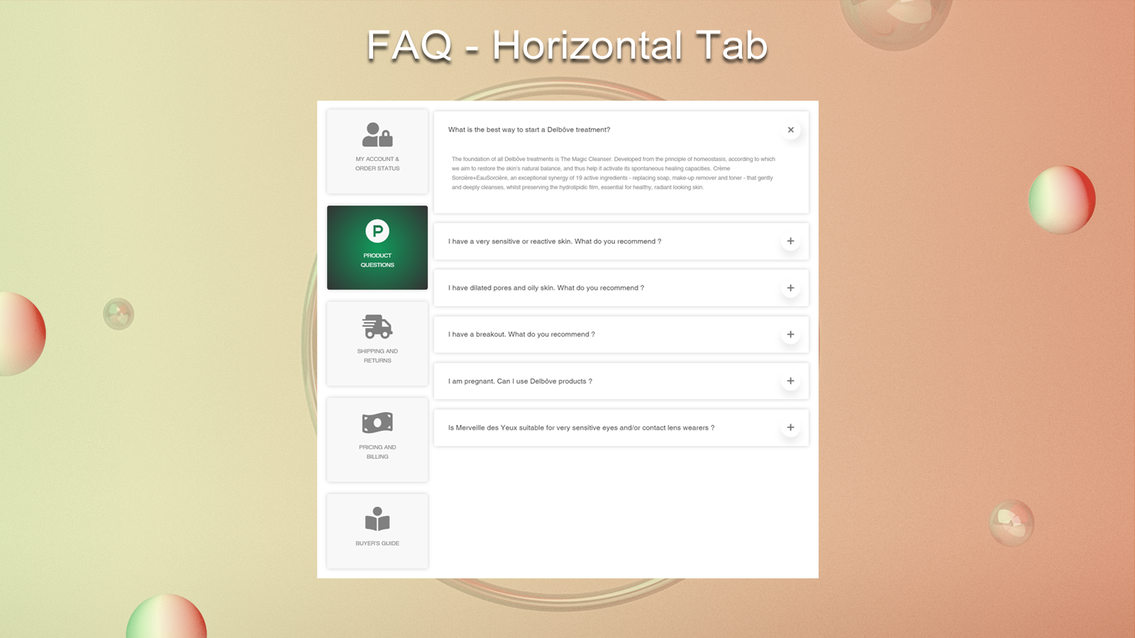 FAQ - Horizontaler Tab