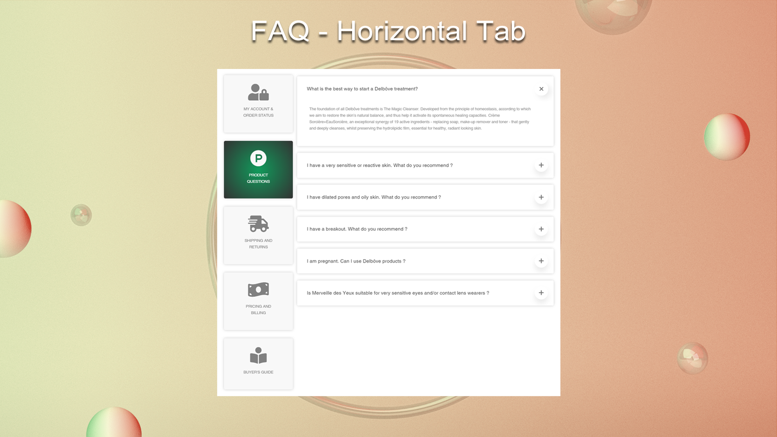 FAQ - Horizontaal Tabblad